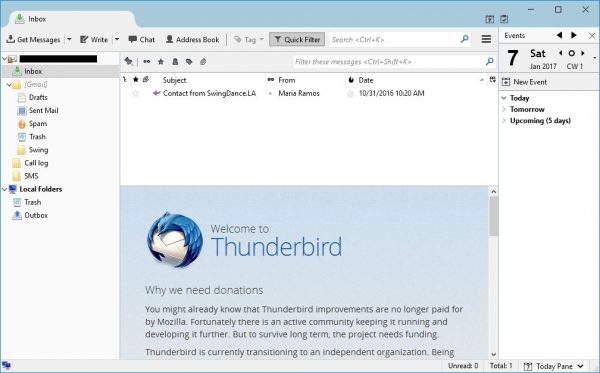 thunderbird mail windows 10